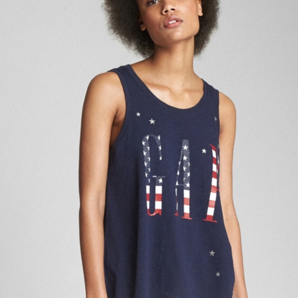 NWT: gap Logo Americana Tank Top - Picture 1 of 3
